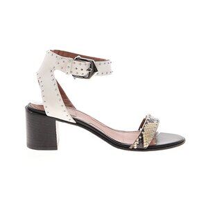 GIVENCHY Elegant White Leather Snake Print Sandals Heels Size 37.5 / US 7.5
